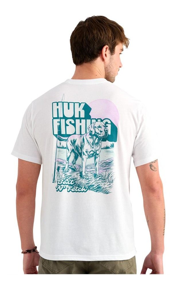 Marolina HUK Bait 'n Fetch Short Sleeve Tee White S view 2