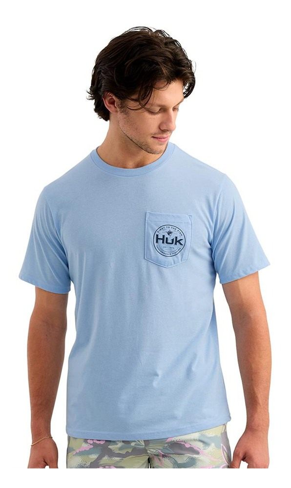 Marolina HUK Marlin Circle Short Sleeve Pocket Shirt Cerulean L view 2