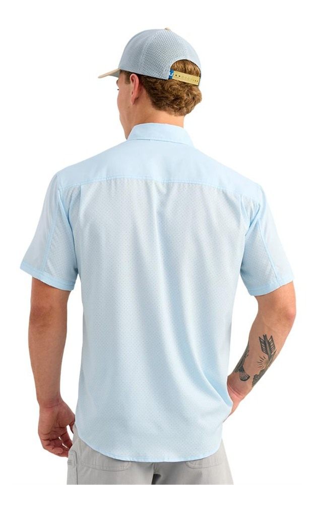 Marolina HUK Tide Point Short Sleeve Button Down Shirt Coastal Drift S view 6