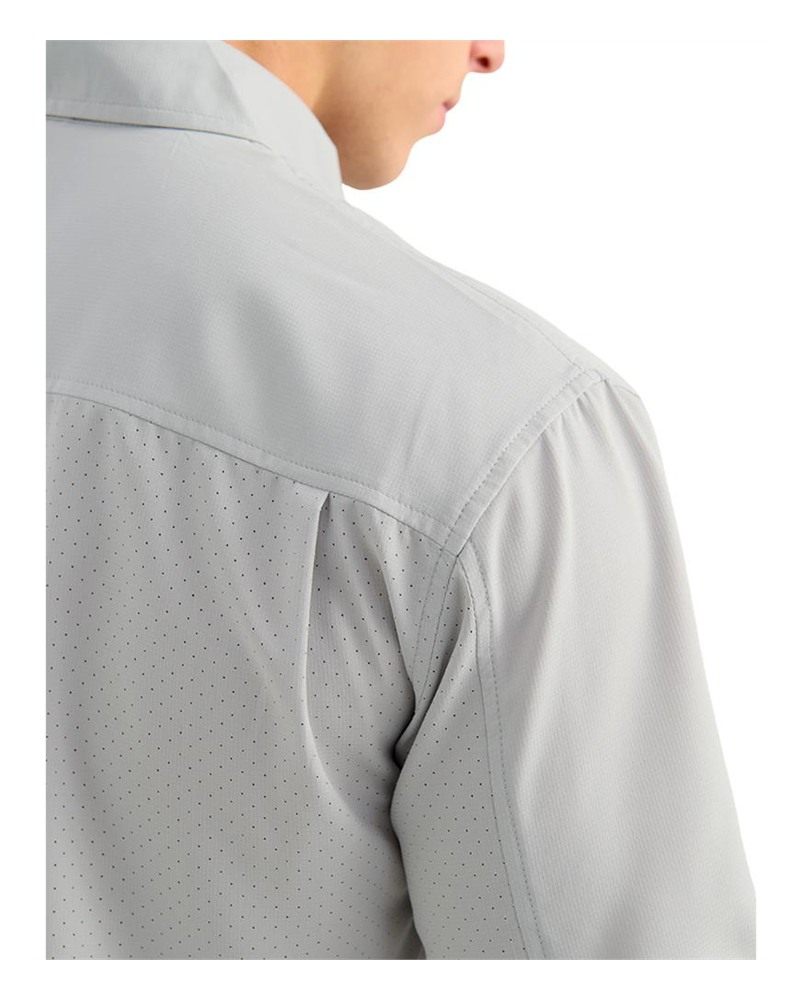 Marolina HUK Tide Point Short Sleeve Button Down Shirt Seagull XL view 3