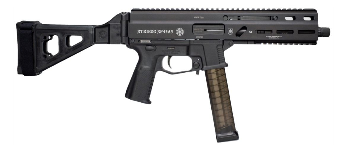 Global Ordnance Grand Power 197892004824 SP45A3 Stribog 45 ACP 20+1 8in Bla