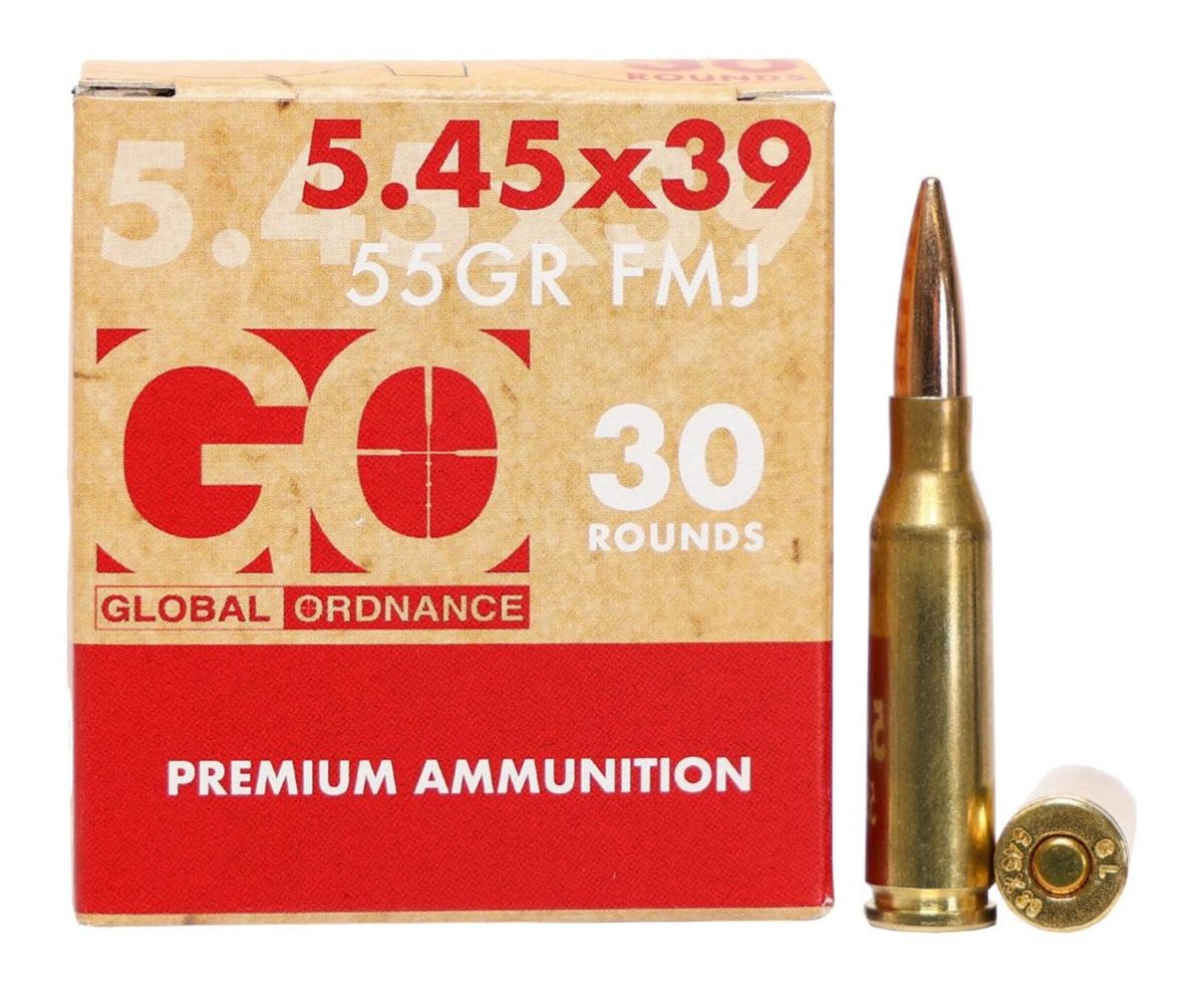 Global Ordnance Rifle Ammunition 5.45x39mm 55gr FMJ 2854 fps 30/ct