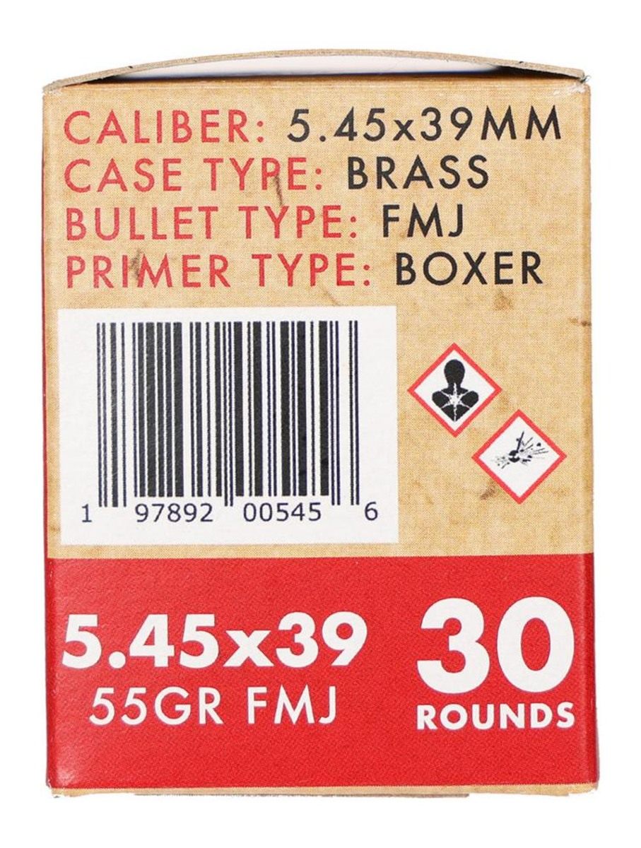 Global Ordnance Rifle Ammunition 5.45x39mm 55gr FMJ 2854 fps 30/ct view 4