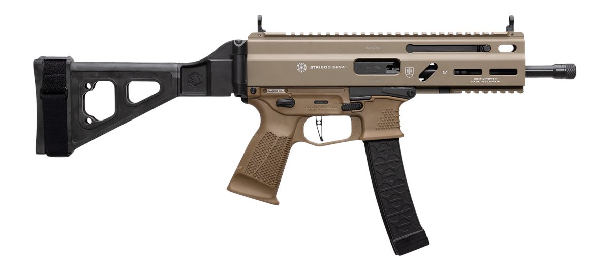 Grand Power Stribog SP9A1 9MM Pistol 8in Barrel Thread Pattern MAG W/ Brace