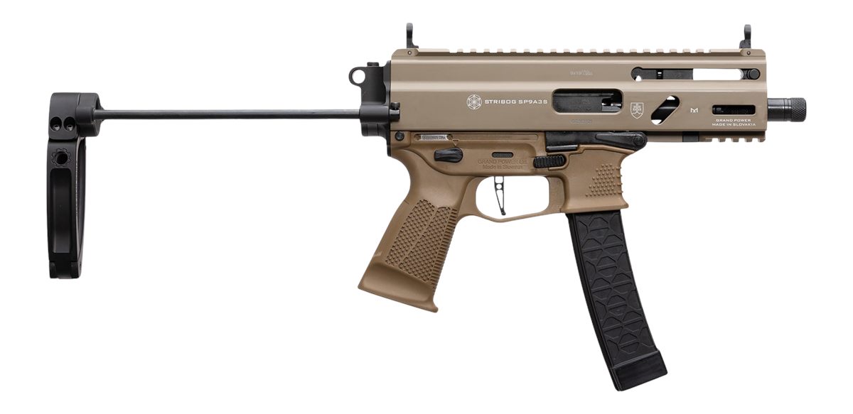 Global Ordnance Grand Power Stribog SP9A3S 9MM 5in 30RD MAG Tailhook Brace
