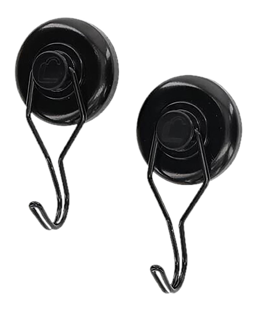 Lockdown 1215354 Magnetic Hook Black Steel Holds 20 lbs 2 Pack