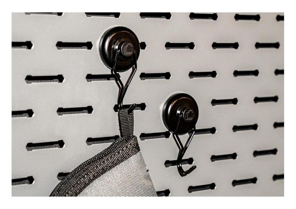 Lockdown 1215354 Magnetic Hook Black Steel Holds 20 lbs 2 Pack view 3