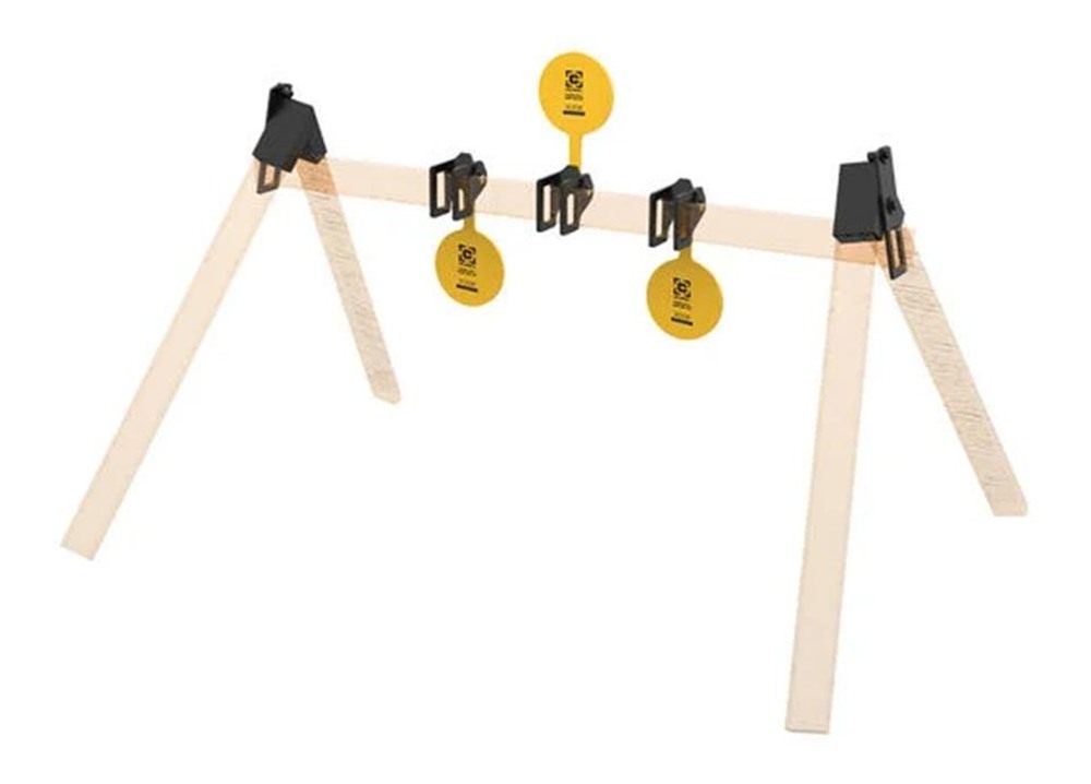 Caldwell 1215375 AR500 Plate Rack Kit 8in Yellow Steel Hanging 3 view 2
