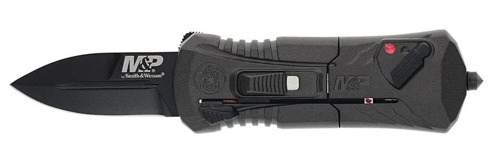 Smith Wesson M P Compact OTF Folding Knife 1-9/10in Spear Point Blade Grey