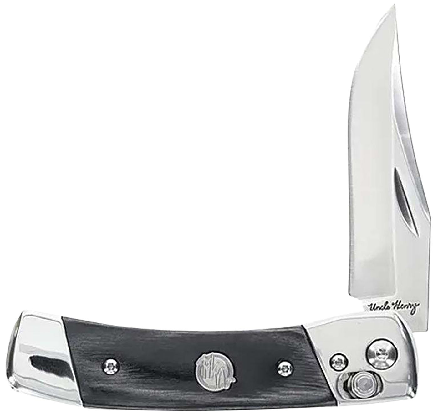 Uncle Henry 1222001 Smokey 2.90in Folding Plain 7 Cr17 MoV SS Blade, Black/