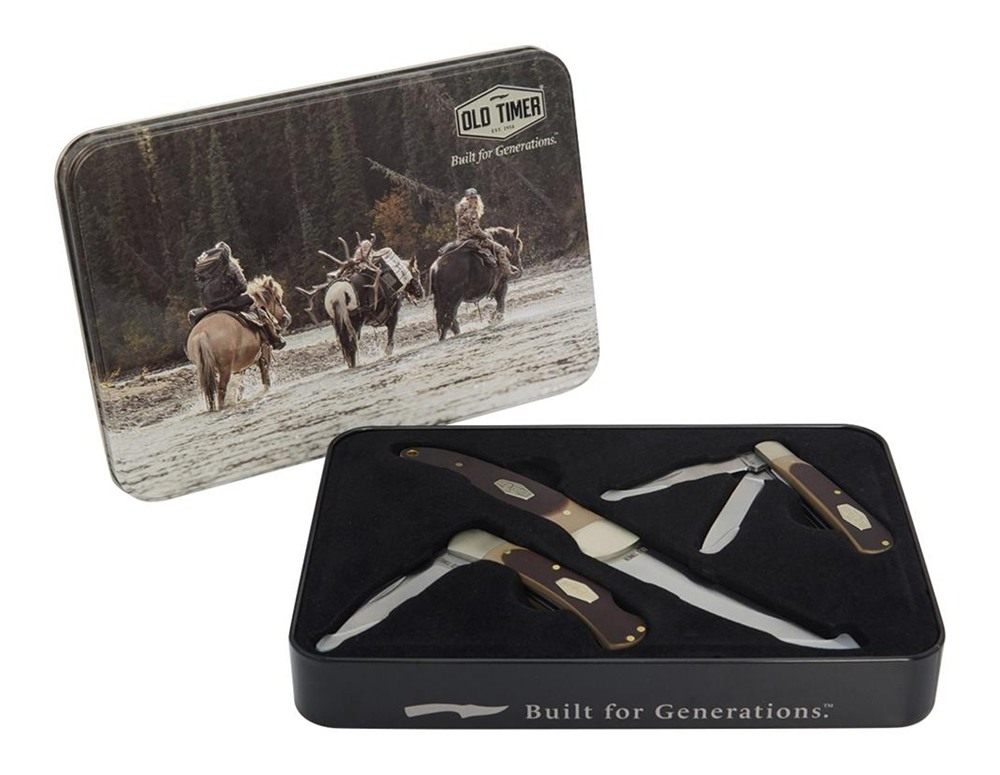Old Timer Fixed/2 Folder Combo Sawcut Handle Gift Tin Q4 25' view 4