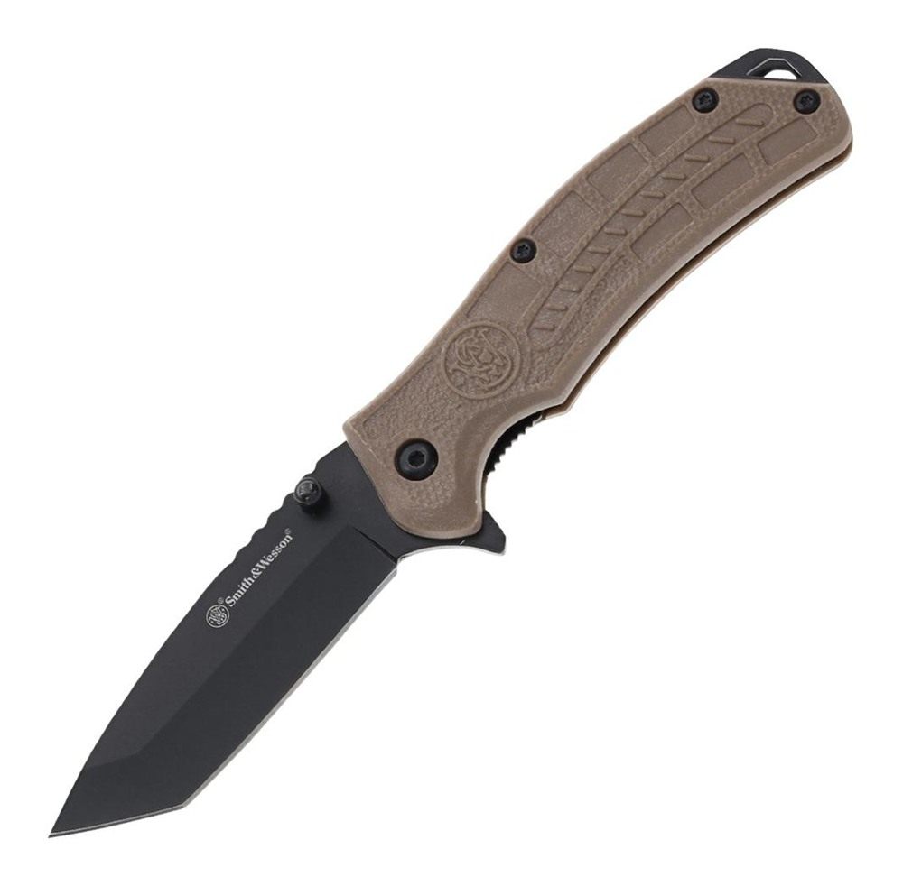 Smith Wesson Folding Knife and Fidget Spinner Combo 3in Tanto Blade Black B