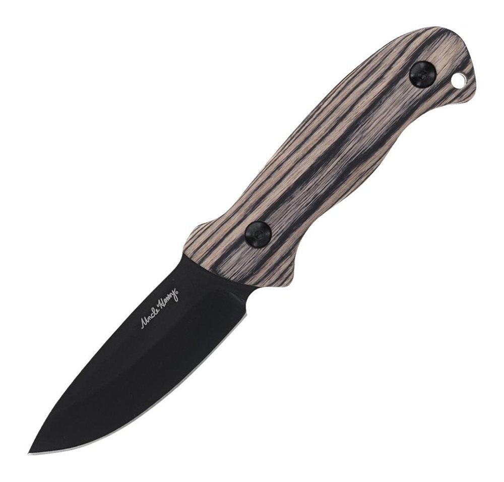 Uncle Henry Fixed Blade Knife 3in Drop Point Pakkawood with Headlamp view 2
