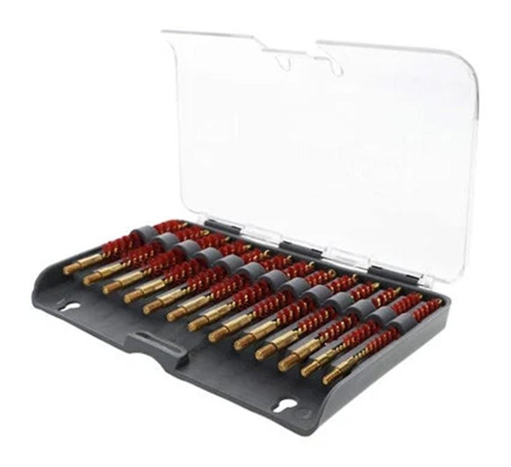 TIPTON 13-PIECE NYLON RIFLE BORE BRUSH SET W/STORAGE CASE