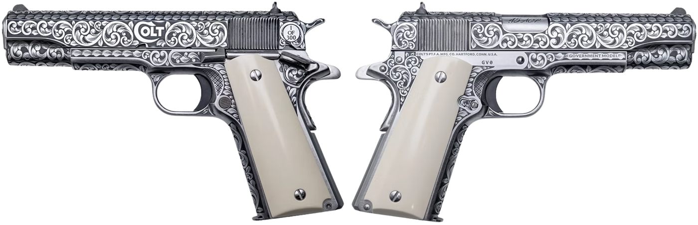 Colt Government 1911 Silverado 45acp Pistol Full Engraved/ivory Grip 7rd Ma