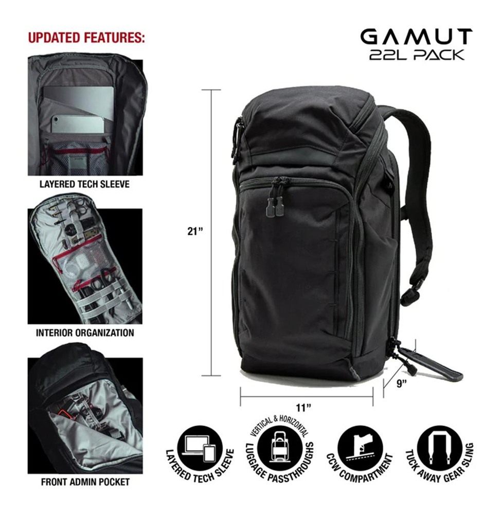 VERTX GAMUT 22L BACKPACK BLACK