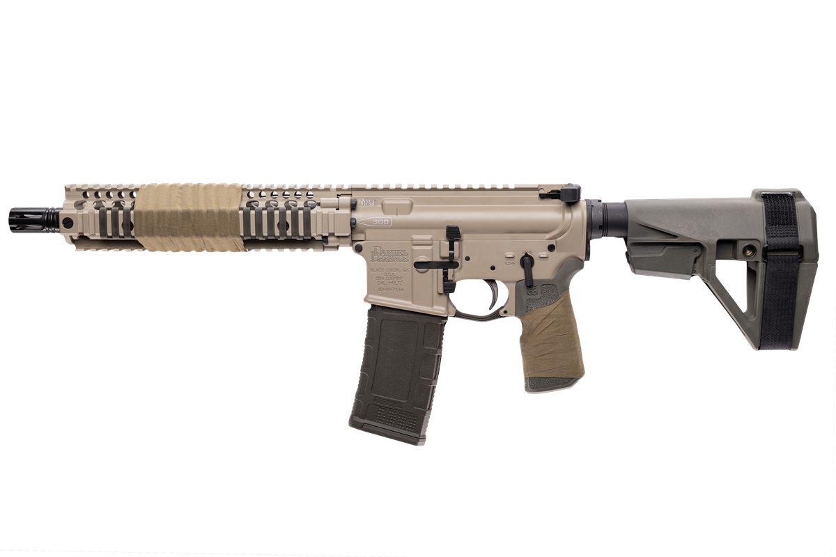 DANIELD DEFENSE MK18 ELITE 300BLK PISTOL 10.3" FDE/ODG SB TACTICAL BRACE 1-30RD MAG