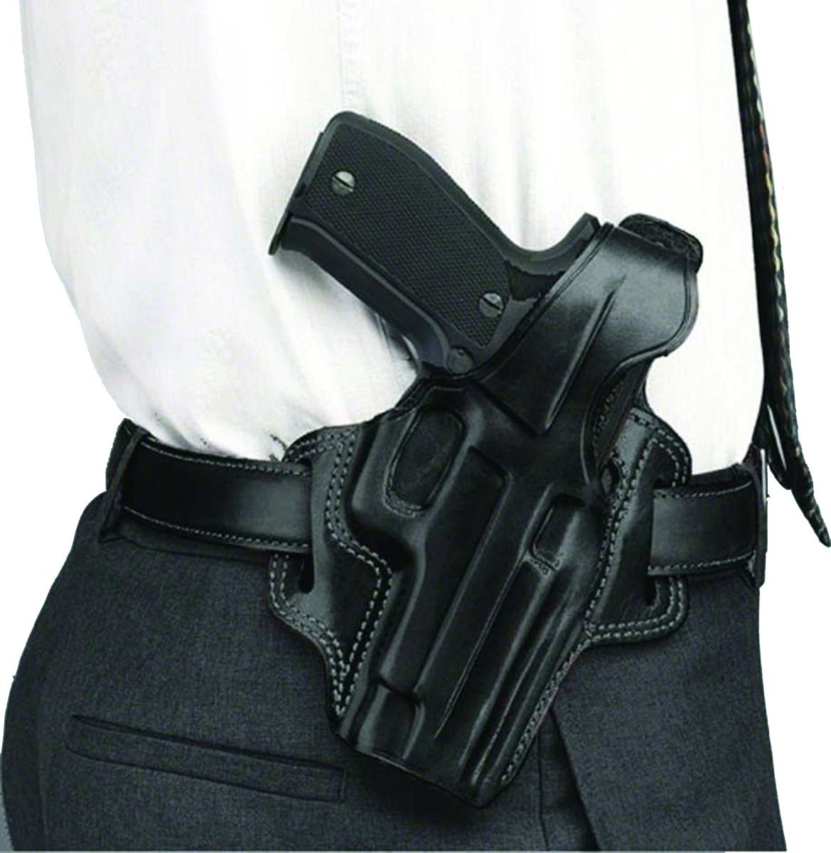 Galco International FL104B Fletch OWB Black Leather Belt Slide Fits Ruger G