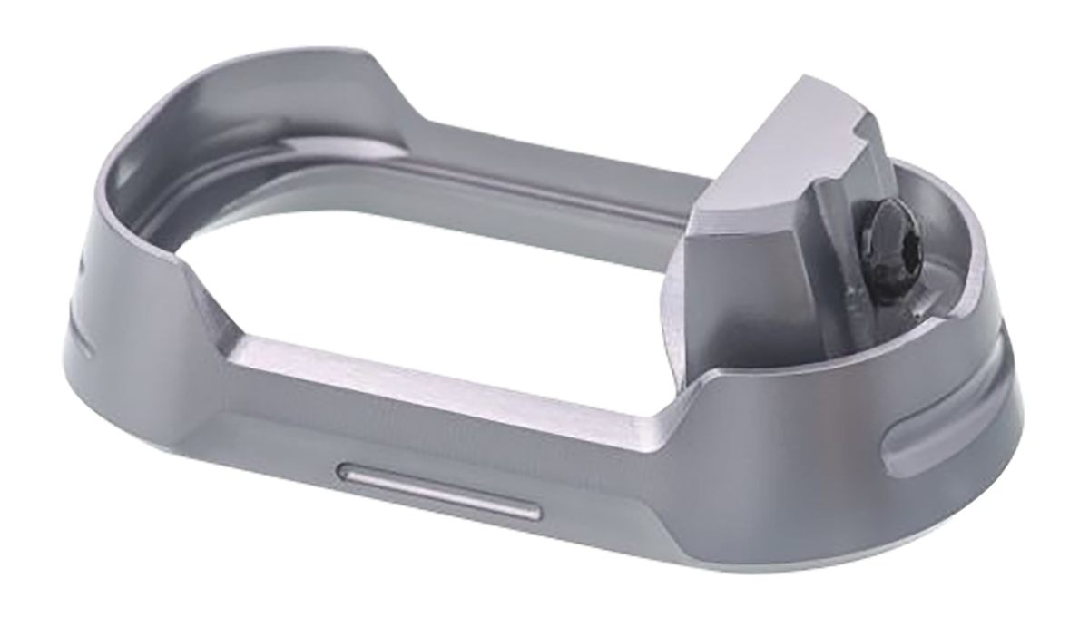 Tyrant CNC TDG17MWG4GREYBLACKSCRE Magwell Fits Glock 17 Gen4 Grey Aluminum