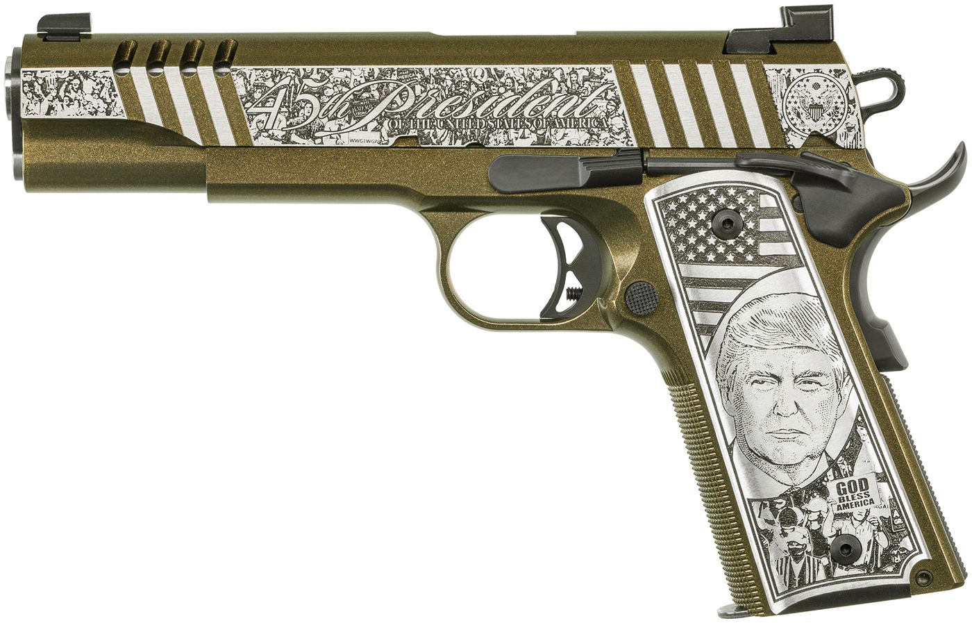 Auto Ordnance AO 1911 45acp Trump Rally Cry 5 NS 7rd