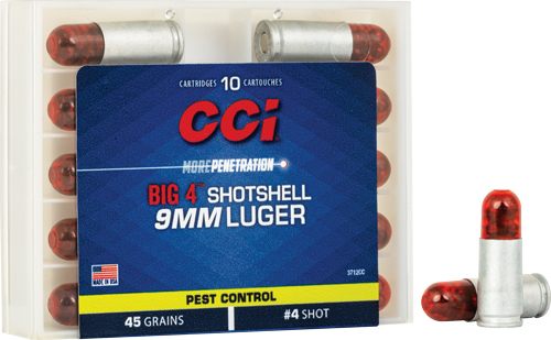 CCI Ammunition Big 4 Handgun Shotshell 9mm Luger 4 1000 fps 10/ct view 4