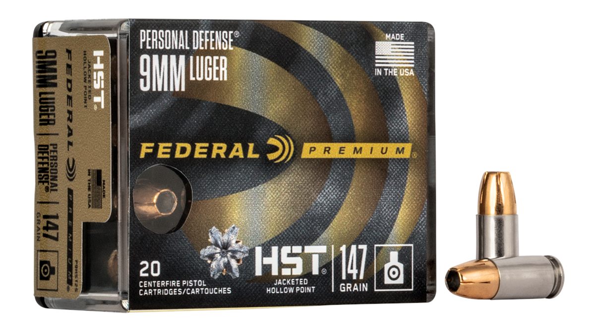 Federal P9HST2S Premium Personal Defense 9mmLuger 147gr HST Jacketed Hollow
