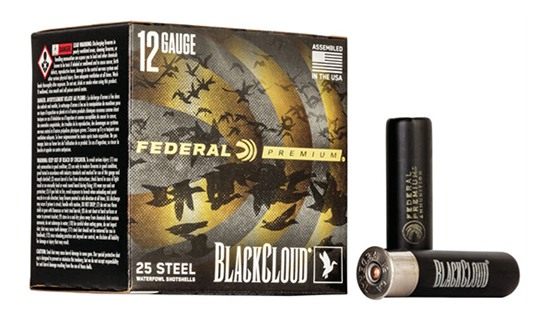 Federal Ammo Black Cloud FS Steel Shotshells 12g. 2-3/4 1/8oz 1500 fps 4 25
