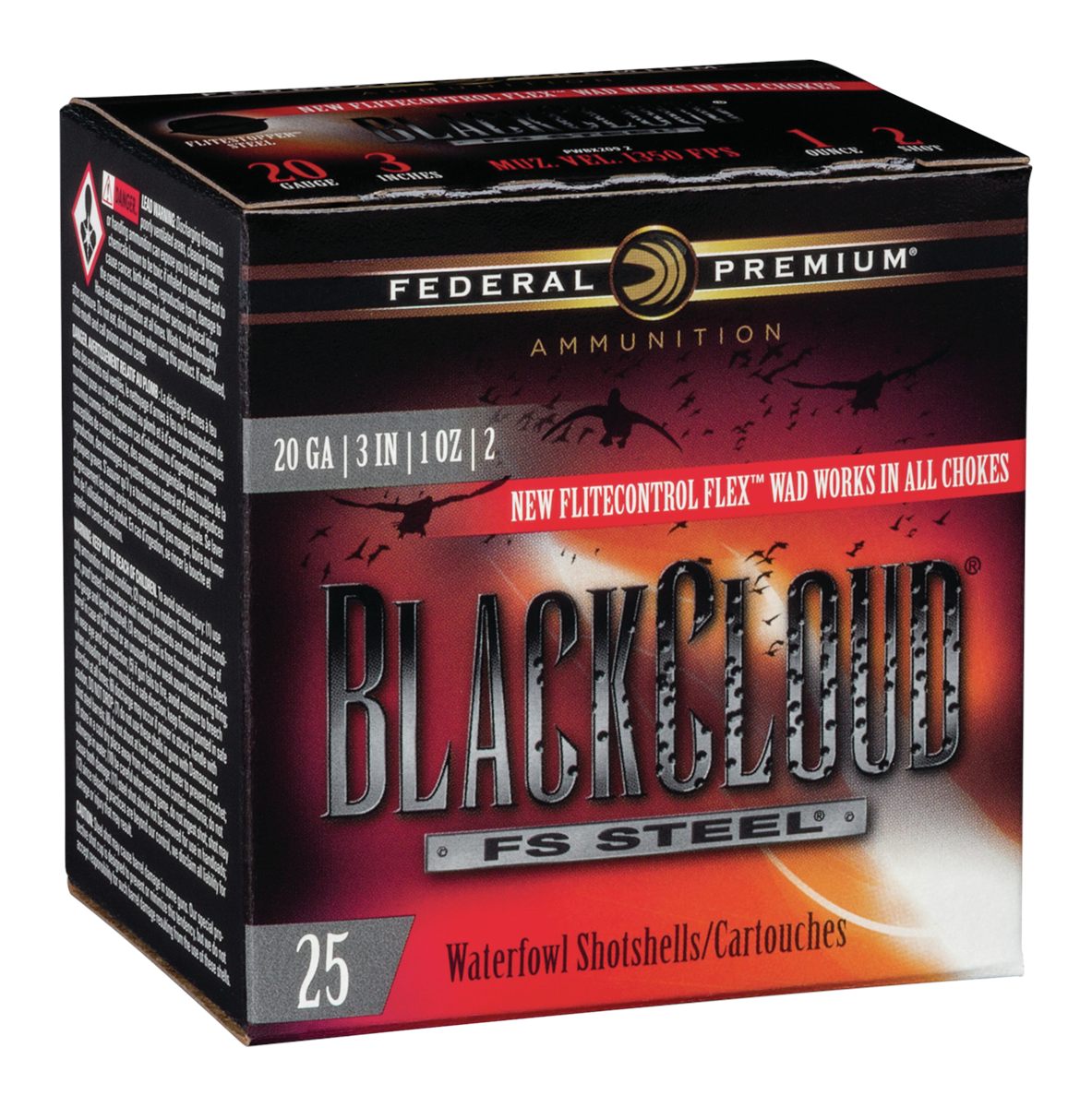 Federal PWBX2092 Black Cloud FS 20 Gauge 3in 1oz 2 Shot 25 Per Box/10 Case