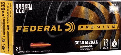 Federal GM223BH73 Premium Gold Medal 223 Rem 73gr Berger Open Tip Match 20 view 2
