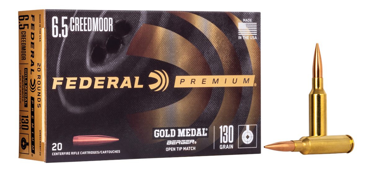 Federal GM65CRDBH130 Premium Gold Medal 6.5 Creedmoor 130gr Berger Hybrid O