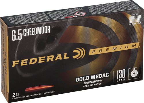 Federal GM65CRDBH130 Premium Gold Medal 6.5 Creedmoor 130gr Berger Hybrid O view 3