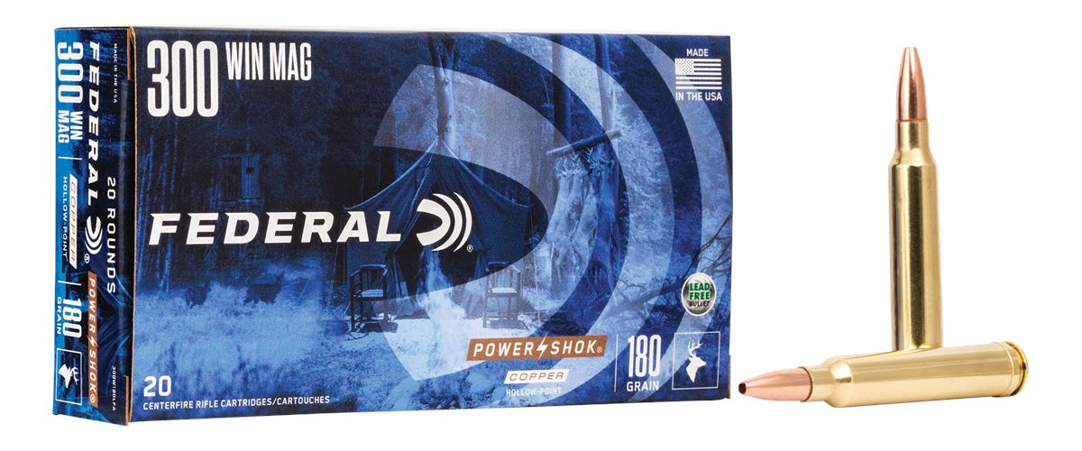 Federal A300W180LFA Power-Shok Copper 300 WinMag 180gr Hollow Point 20 Per