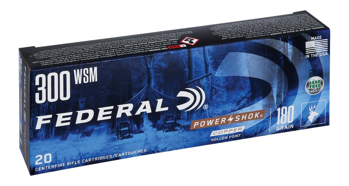 Federal Cartridge 300WSM180LFA Power-Shok 180gr Copper Hollow Point 20 Per