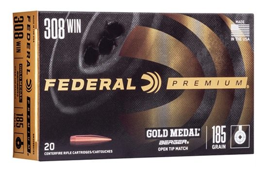 Federal GM308BH185 Premium Gold Medal 308 Win 185gr Berger Jugernaught Open view 2
