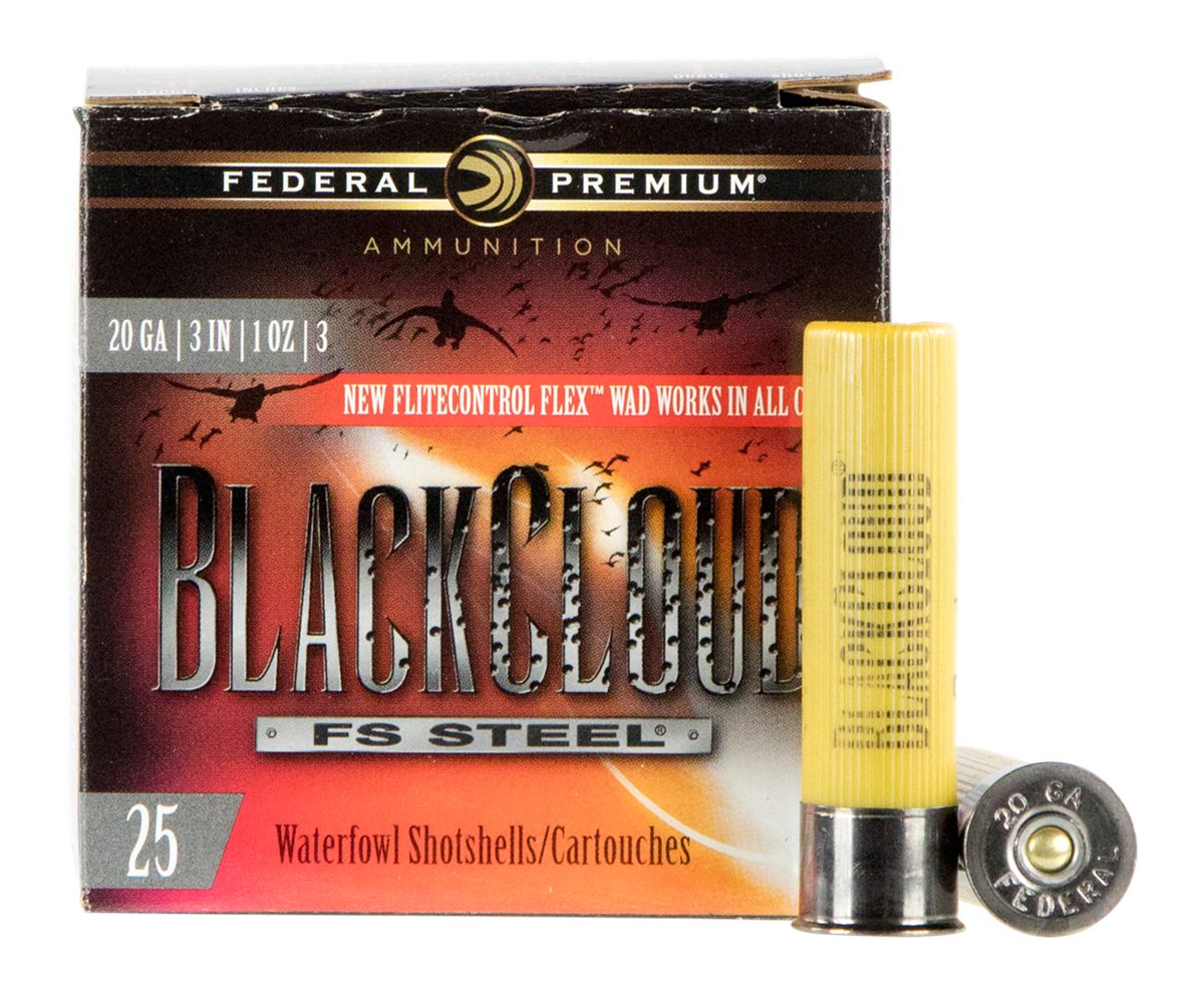 Federal PWBX2093 Black Cloud FS 20 Gauge 3in 1oz 3 Shot 25 Per Box/10 Case