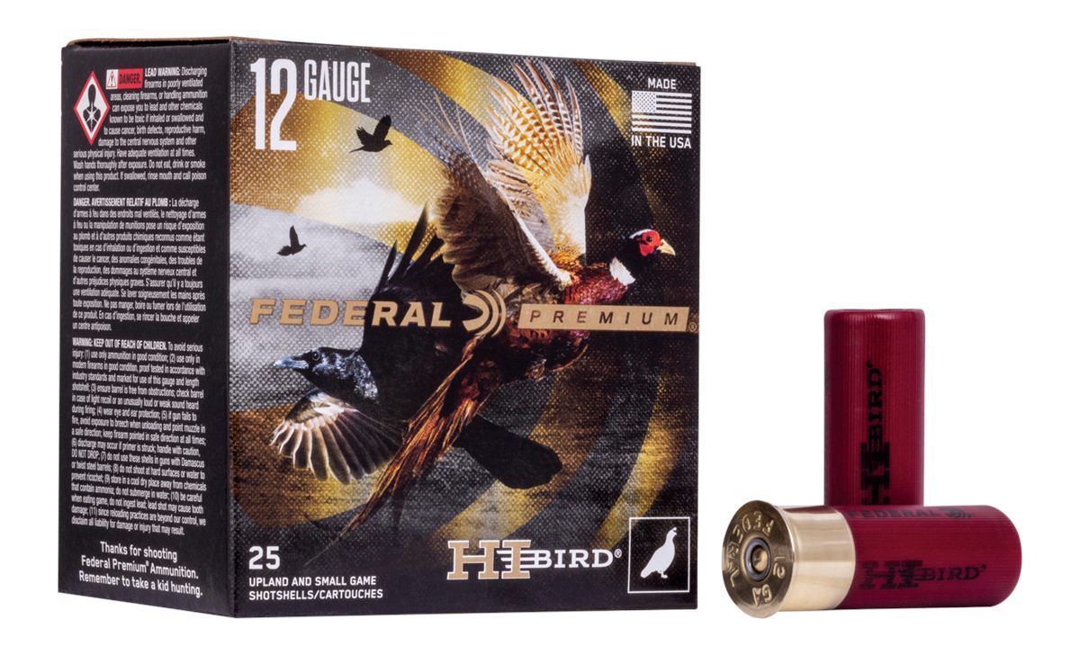 Federal HVF12H5 Premium Hi-Bird 12 Gauge 2.75in 1 1/4oz 5 Shot 25 Per Box/1