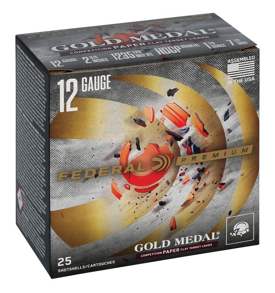 Federal GMT17175 Premium Gold Medal Paper 12 Gauge 2.75in 1 1/8oz 7.5 Shot