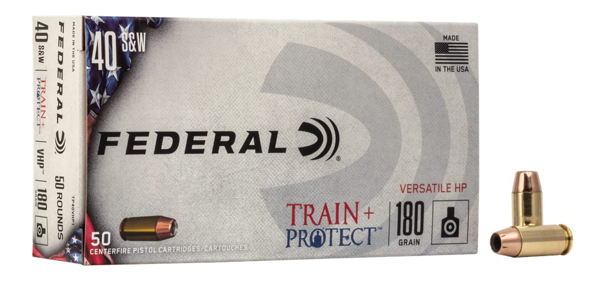 Federal TP40VHP1 Train + Protect 40S W 180gr Versatile Hollow Point 50 Per