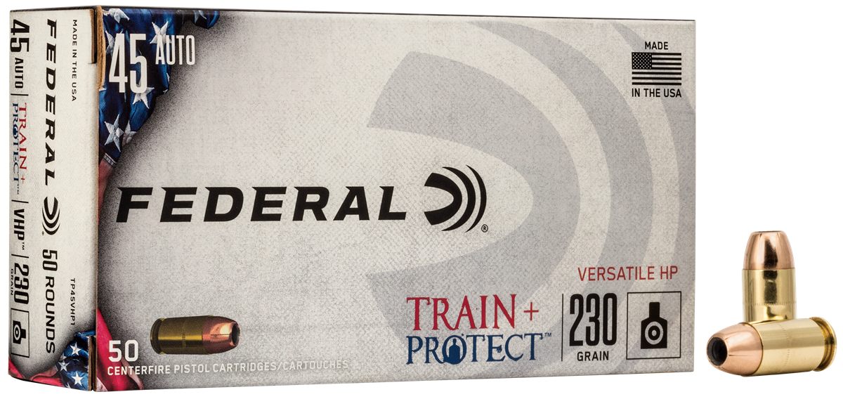 Federal TP45VHP1 Train + Protect 45ACP 230gr Versatile Hollow Point 50 Per