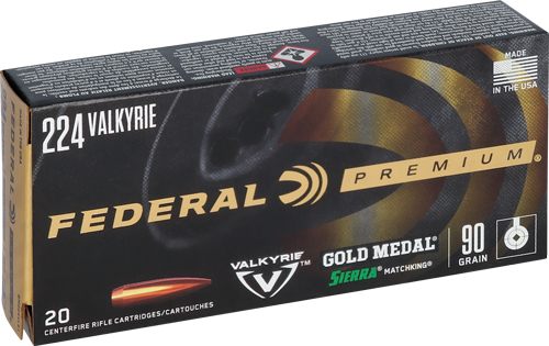 Federal Premium Gold Medal Sierra Matchking Ammunition .224 Valkyrie 90 gr view 3