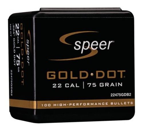 Speer Gold Dot Component Rifle Bullets .224 cal .224in 75 gr - 100/Box