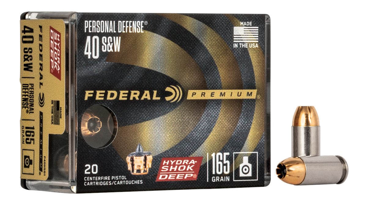 Federal Cartridge P40HSD1 Premium Personal Defense 40S W 165gr Hydra-Shok D