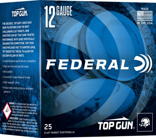 Federal Top Gun Sporting Shotshells 12ga 2-3/4in 1oz 1250 fps 8 250/ct Case