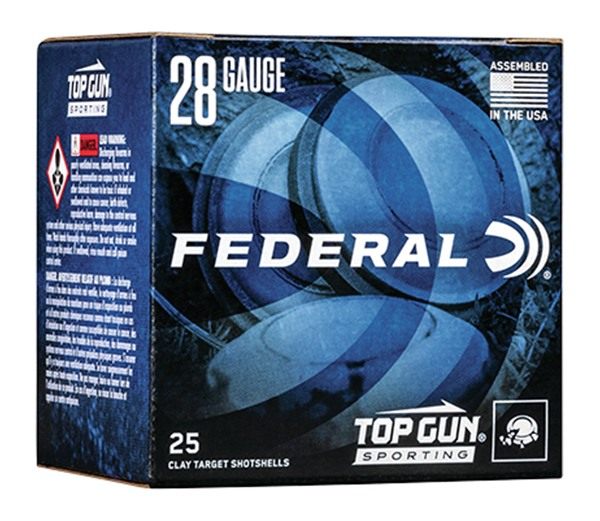 Federal Top Gun Sporting Shotshells 28 ga 2-3/4in oz 1330 fps 8 25/ct view 2