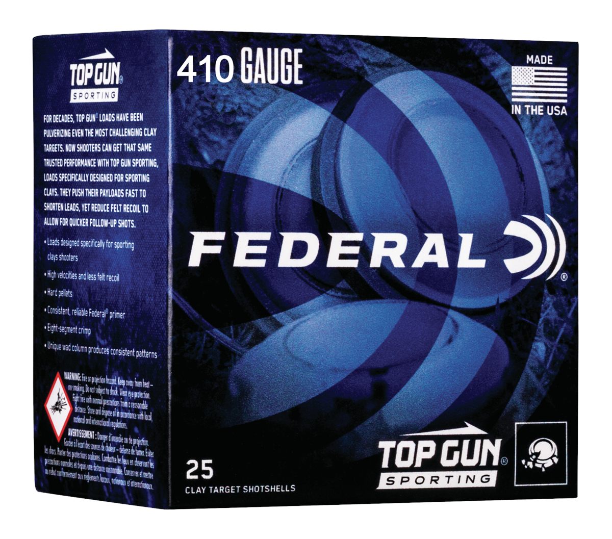 Federal Top Gun Sporting Shotshells .410 2-1/2in oz 1330 fps 8 25/ct