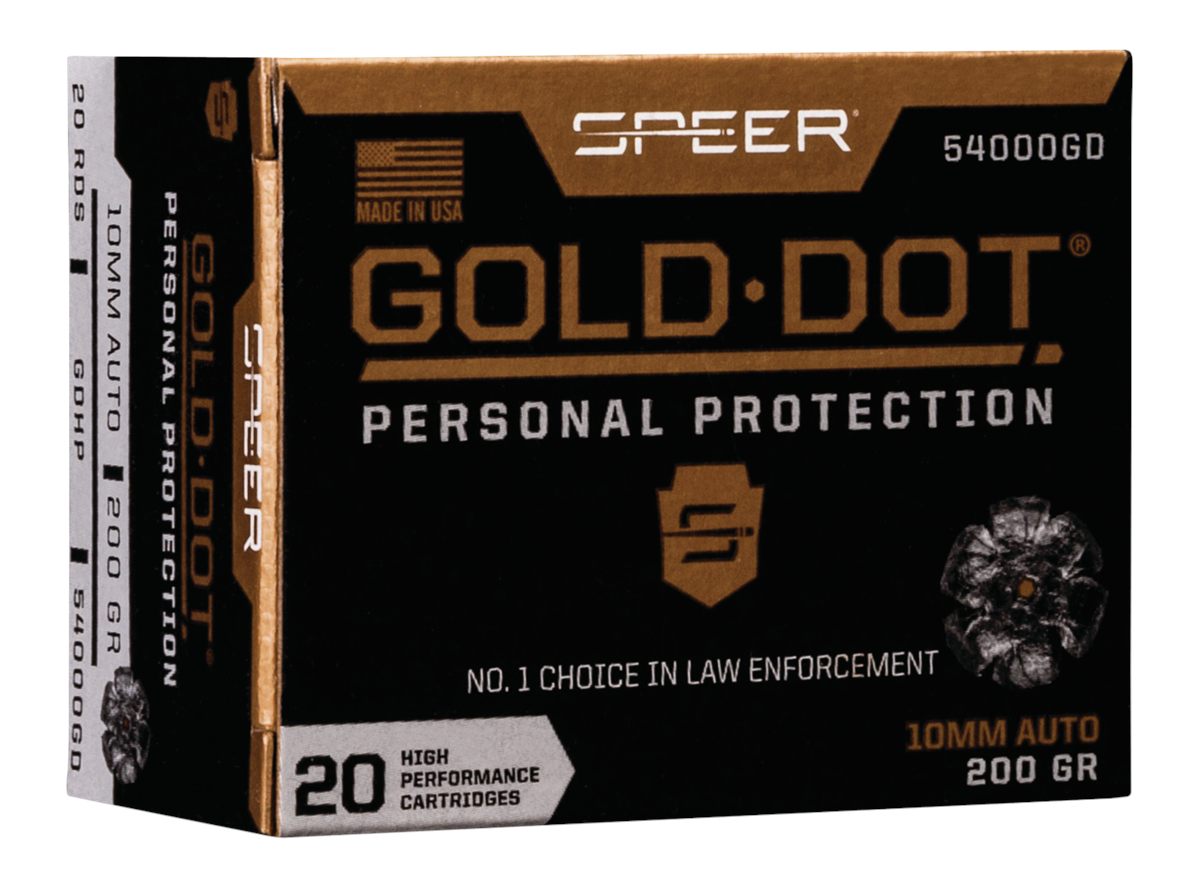 Speer 54000GD Gold Dot Personal Protection 10mmAuto 200gr Hollow Point 20 B