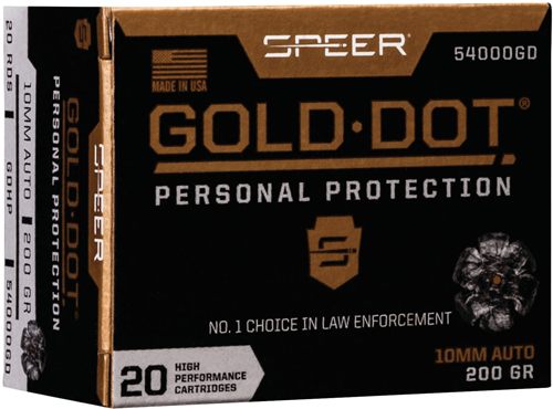 Speer 54000GD Gold Dot Personal Protection 10mmAuto 200gr Hollow Point 20 B view 2