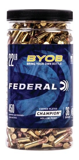 Federal 750BTL450 Champion Training BYOB 22LR 36gr Copper Plated Hollow Point 450 Per Box/8 Case view 2