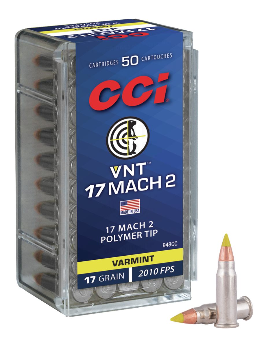 Cci 948CC VNT Rimfire 17 Mach2 17gr Varmint Tipped 50 Per Box/100 Case