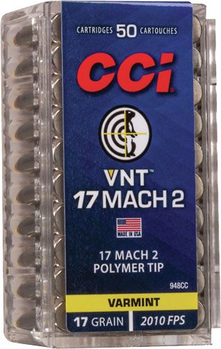 Cci 948CC VNT Rimfire 17 Mach2 17gr Varmint Tipped 50 Per Box/100 Case view 2